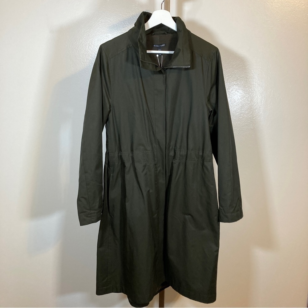 Eileen Fisher Women's Outerwear Jacket Organic Cotton & Nylon dark green Size S